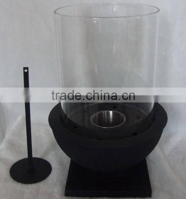 coffee table fireplace with cylinder glass