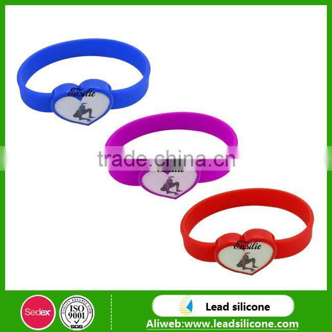 High Quality Cheap Debossed Silicone Wristbands/ Custom Silicone Heart Watch bracelets