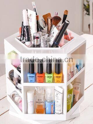 Tabletop Rotating Cosmetic Organizer Storage /Makeup Display Box Holds Up 200 Pieces