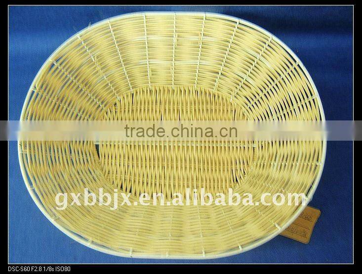 Natural Oval Rattan iron frame storage basket