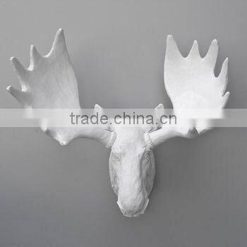 Home Wall Decorative Antique Deer Head Sculpture Resin Wall Animal Deer Head Sculpture