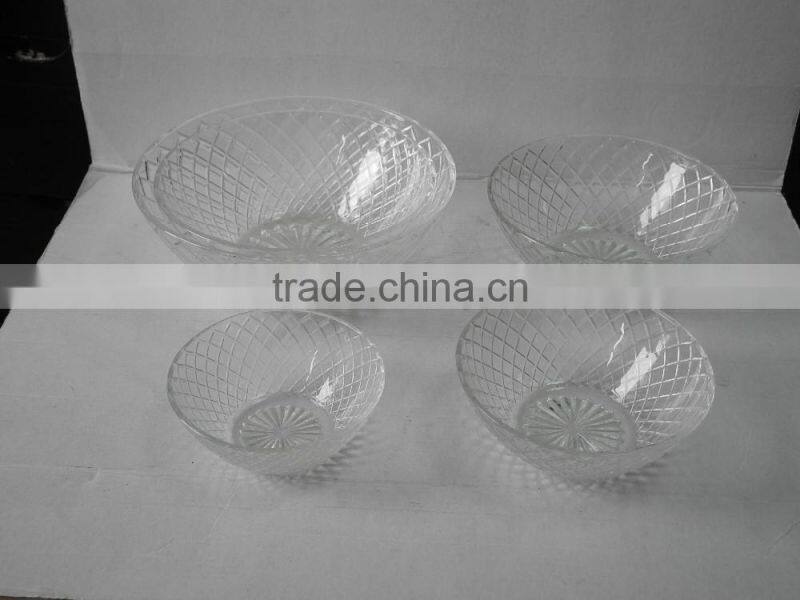 5pcs promotional clear crystal glass fruit bowl set
