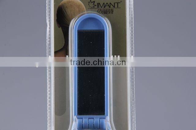 Strip shape plastic folding comb with mirror/hair brush