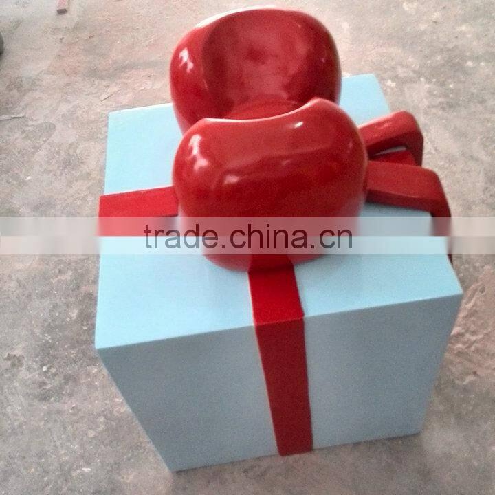 Outdoor FRP Christmas grey gift case decoration