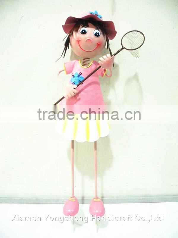 hot sale fatastic metal doll garden stake for decoration