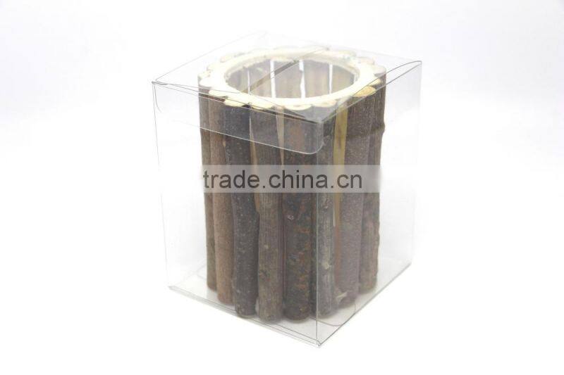 Wooden Pen Holder. Wood Branch Pen Pot, Cylinder Wood Pen Holder