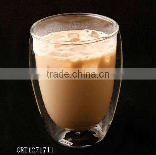 300ml 10oz double wall glass cup for iced tea
