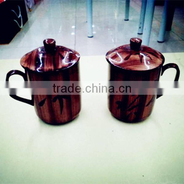 Hand-drawn Ceramic Porcelain Coffee Cup with Lid