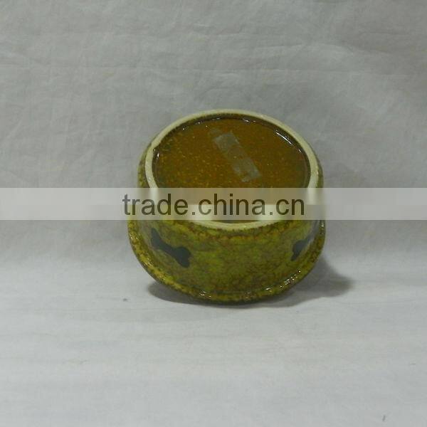 Moss Green Ceramic Dog Bowl