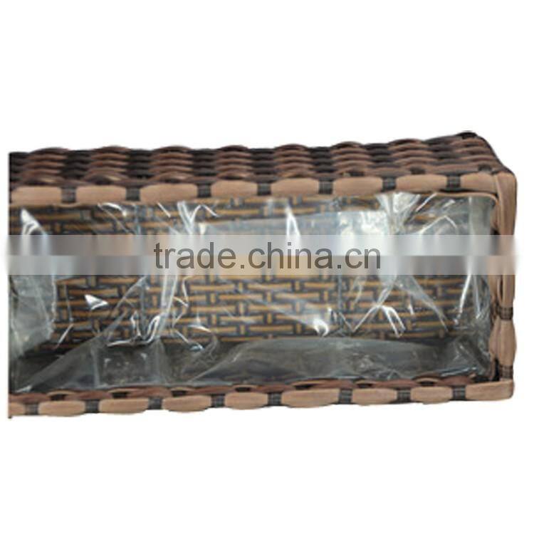 Rectangle PE/Plastic Rattan Outdoor Flower Pot