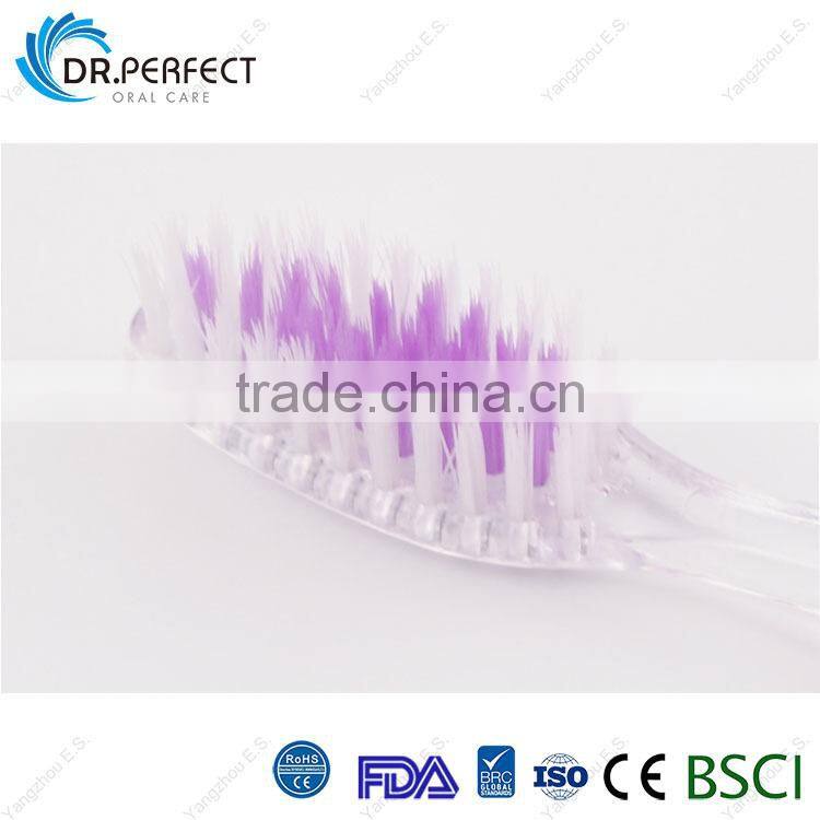 China Wholesale Toothbrush Crystal Handle PS+Rubber Dental Care Toothbrushes