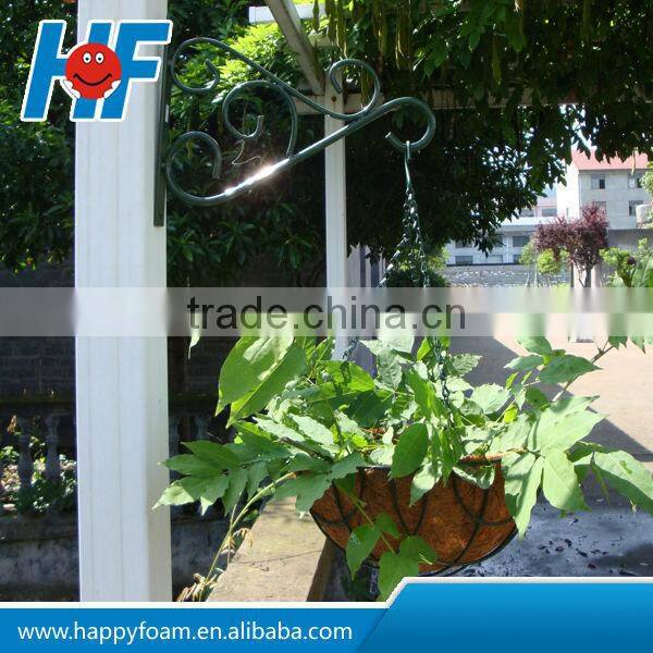flower hanging basket planter with coconut