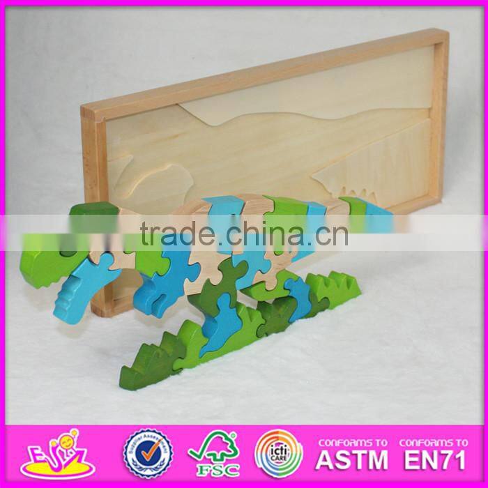 2016 Brand new children wooden dinosaur puzzle W14I034