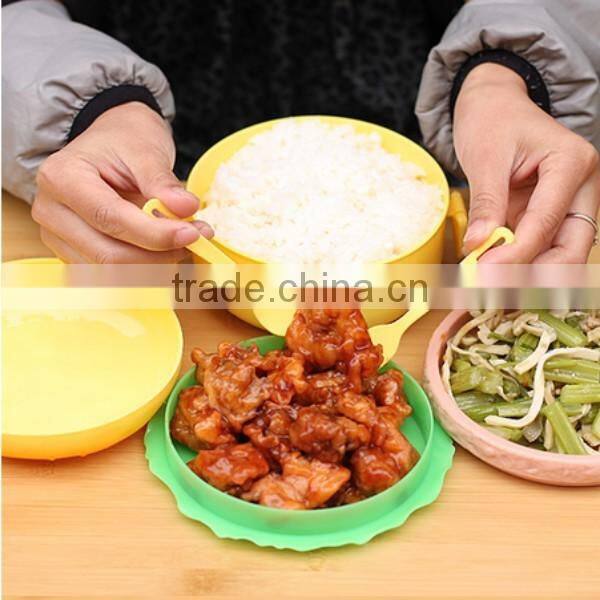 Precision Fine Hamburger Design Bento Lunch Box With Fork & Spoon 3 Layers,CUSTOM hot new product for 2015