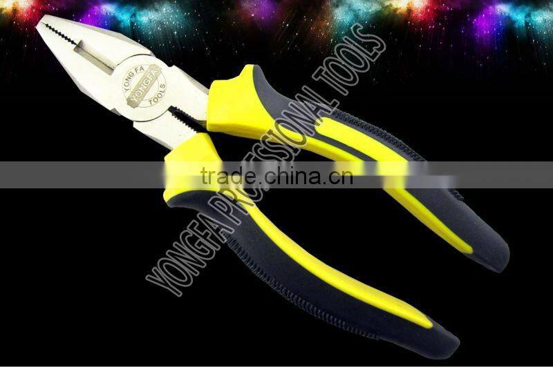 YF2310 American style soft handle combination plier with nikel plated