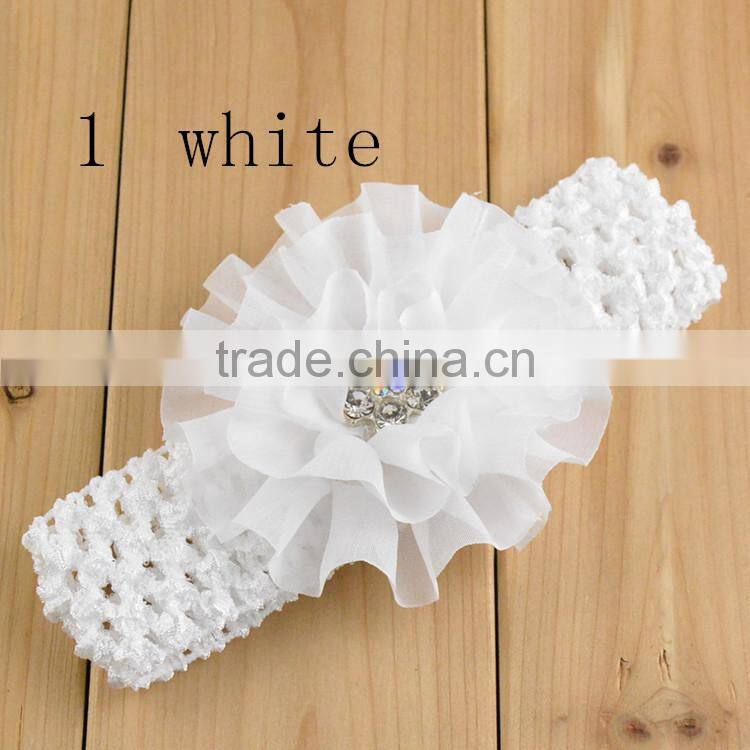 New Fashion Nice Baby Girl Turban Hairband /Lace Flower Baby Elastic Headband/Kids Hair Accessories Flower Lace Headband