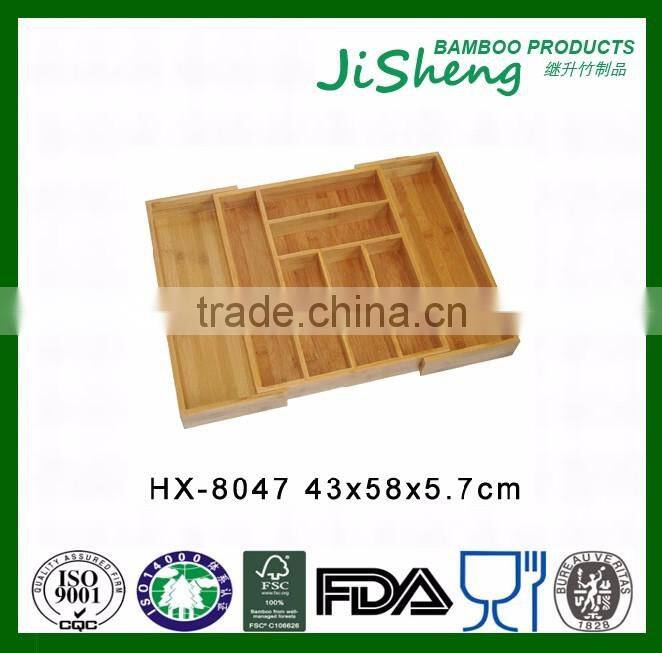 China Manufacturer Direct Sales Bamboo Flatware Tray Cutlery Tray