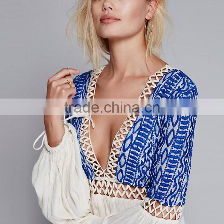 New Fashion Designer One Piece Wedding Party Mini Dress Deep V Beaded Embroidery Dress HSD7859