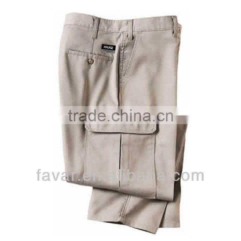 men's cream winter zipper weighted cargo pants
