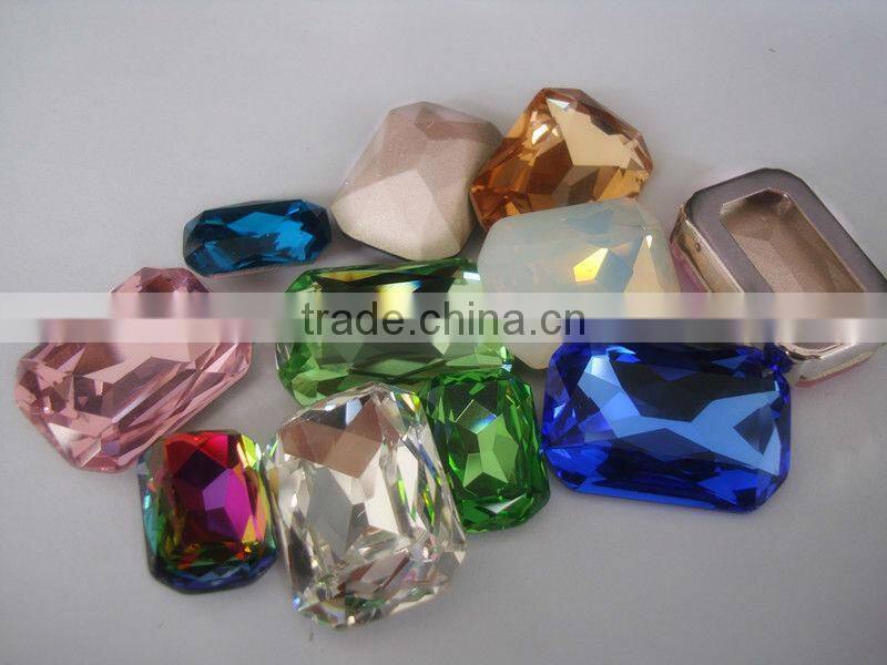 crystal beads square shaped point back for garment