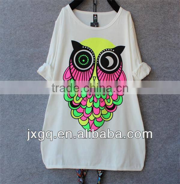 2014 fashion summer cute printed long sleeve wholesale korean style t-shirts