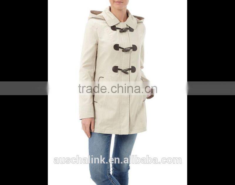 best selling ladies korean cotton hooded toggle jacket wholesale