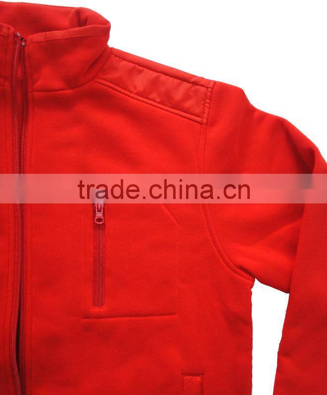 2016 Trendy style polar fleece 260g mens jacket with red