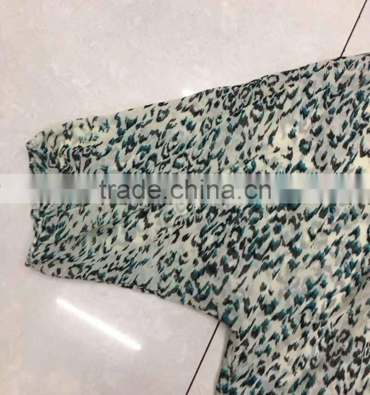 2017 latest fashionable ladies leopard print chiffion blouse