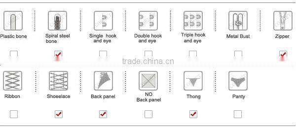 Leather Zipper Overbust Chain Girdle Classical Corset