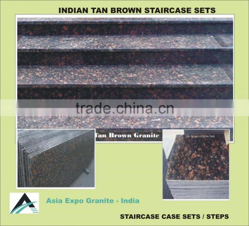Tan Brown Granite Staircase steps stones