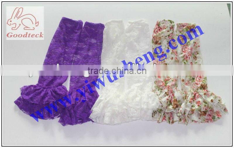 white rose pattern lace leg warmer girl's fashion baby lace ruffle leg warmers