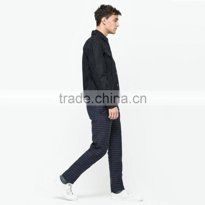 wholesale custom plain black winter man jacket denim factory price