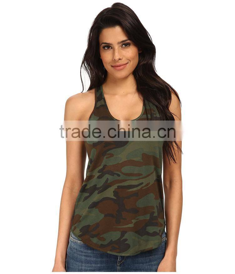 Girls military camouflage camo racer back tank tops wholesale