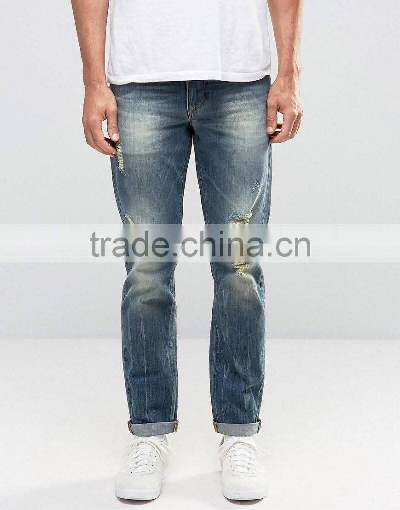 2016 new style mens denim jeans fashion skinny distressed jeans
