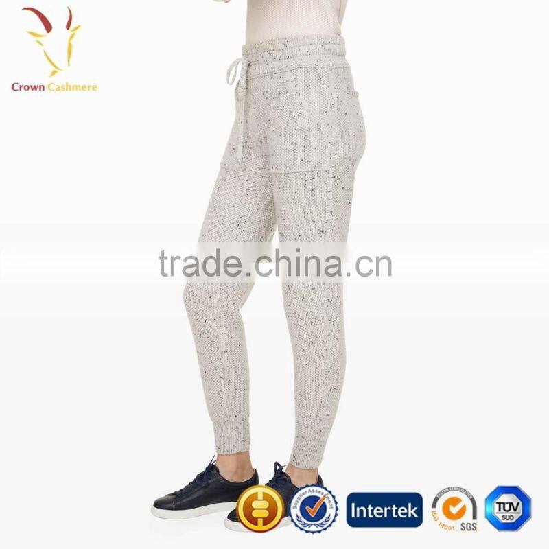 Casual Style Lady Wool Knitted Crochet Pants