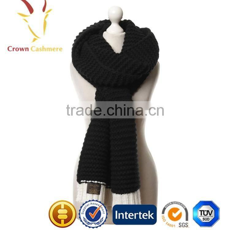 Fashion Scarf Knitting Patterns Free Knitted Black And White Cashmere Scarf