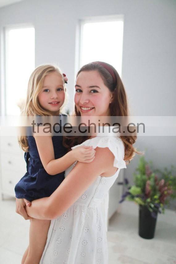 Cotton Floral Embroidered Summer Frock Designs Mom And Daughter Dress Matching