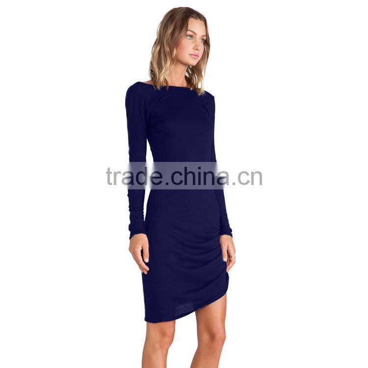 2015 Fashion Trends Winter Long sleeve Round Neck Bodycon dress Pencil Dress for womens