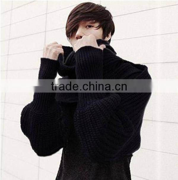 Free size hot sale korean style latest woolen scarf with sleeve novelty winter hijab scarf,muffler