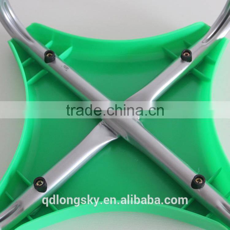 LS-4010 Cheap colorful small plastic square stacking stools with metal legs portable wholesale