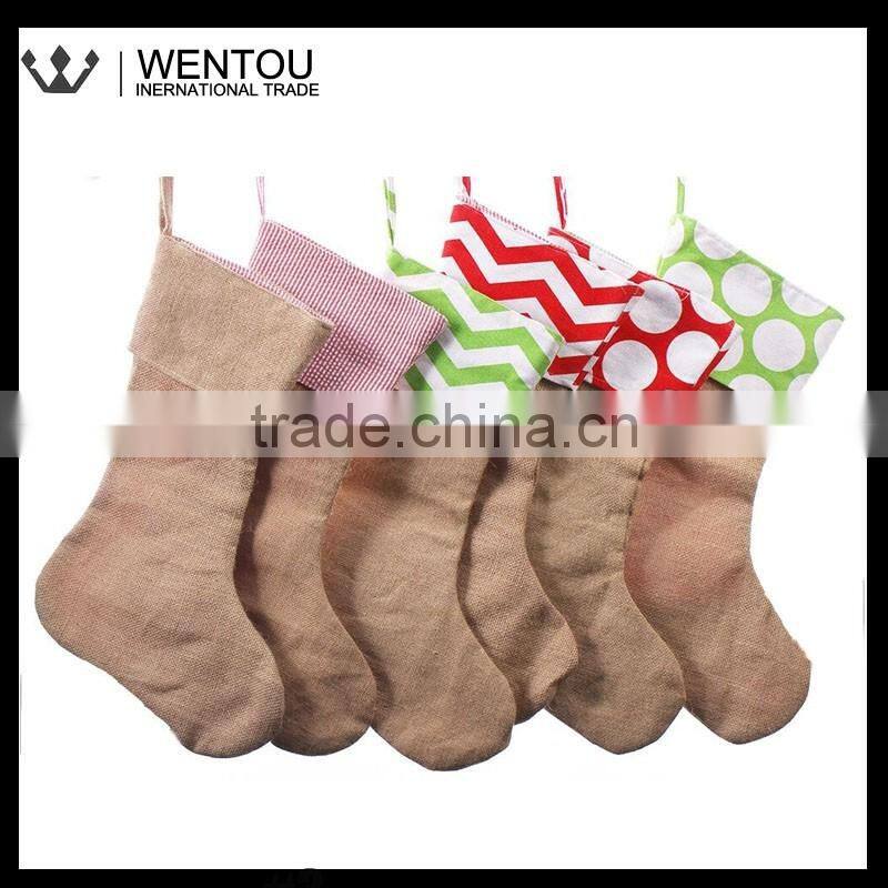 Monogrammed Burlap Christmas Stocking