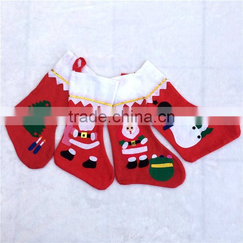 2016 New product Non-woven christmas socks/Handmade socks ornaments for sale