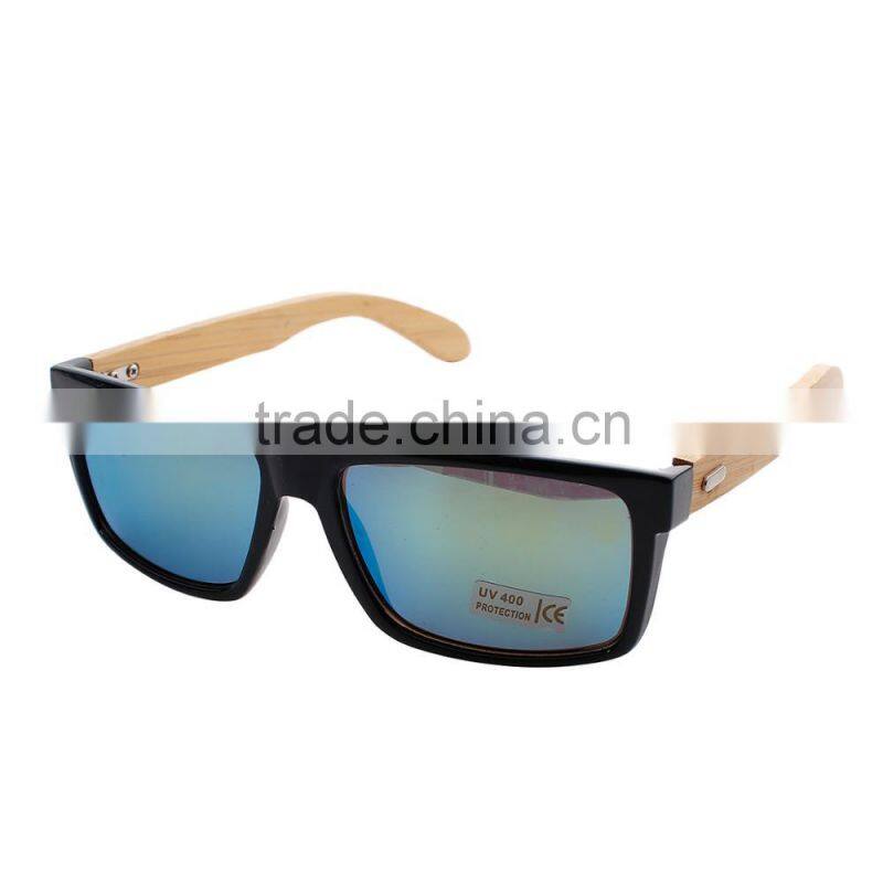 Fashion Green Natural PC & Bamboo Mirror Sunglasses Men Promotion