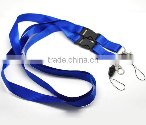 Custom Printed Promotional Blue ID Card Cell Phone Neck Strap Lanyard Clip