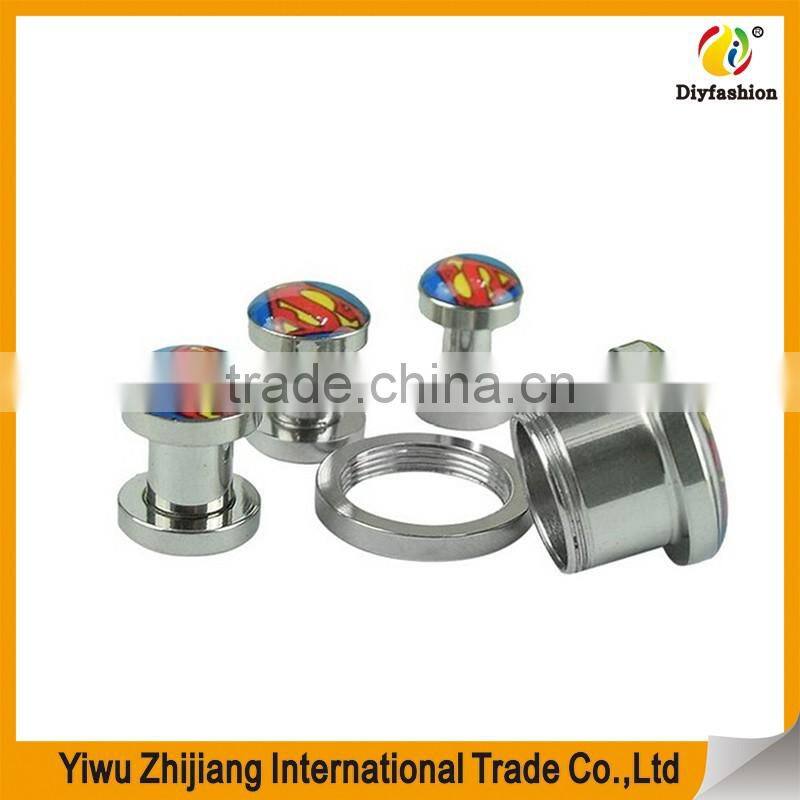 Stainless Steel Screw Ear Plugs Flesh Tunnels Stretcher Expander