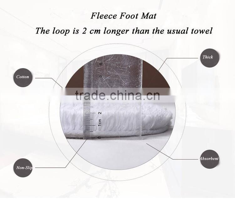 Non-slip bathroom floor mat cotton dark gray cotton embossed logo