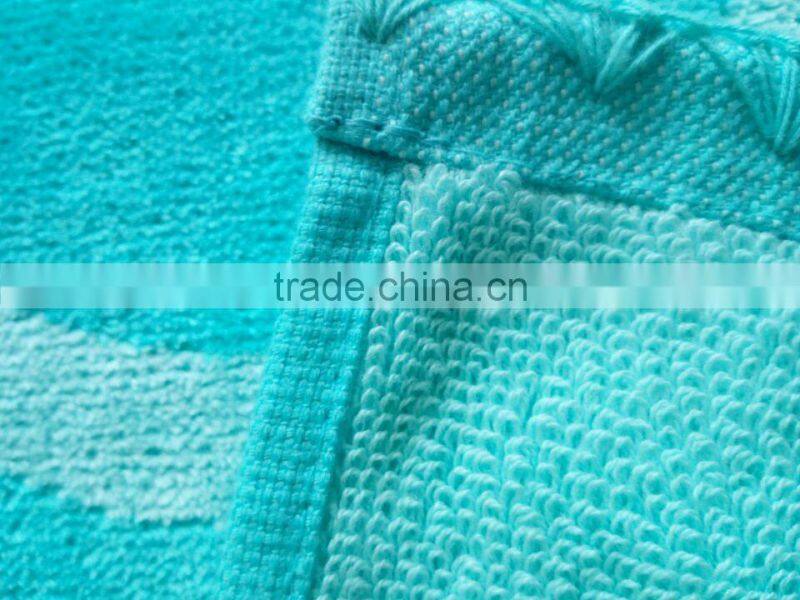 100%cotton terry jacquard/velour design yarn dyed Blue color with hunging loops summer beach/bath pool Luxury Towels