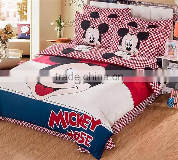 Wholesale Mickey Mouse bedding set for kids Mickey Minnie bedding set of 3pcs for single beds
