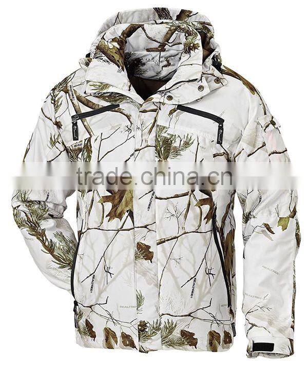 2016 White CAMO Hunting Jacket for winter