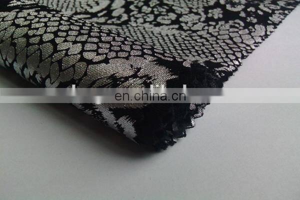 Winfar Textile Hot Sell Stretch Silver Foil Python Printed Scuba Knitting Polyester Fabric